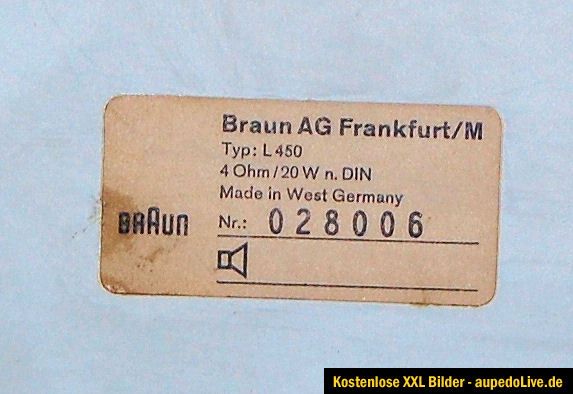 Paar BRAUN Lautsprecher Boxen L 450, sehr guter Zustand 