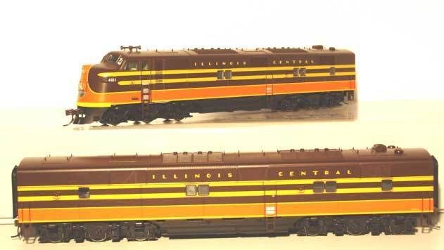 Broadway Limited HO 727 USA Diesellok Set E7A / E7B *Illinois Central