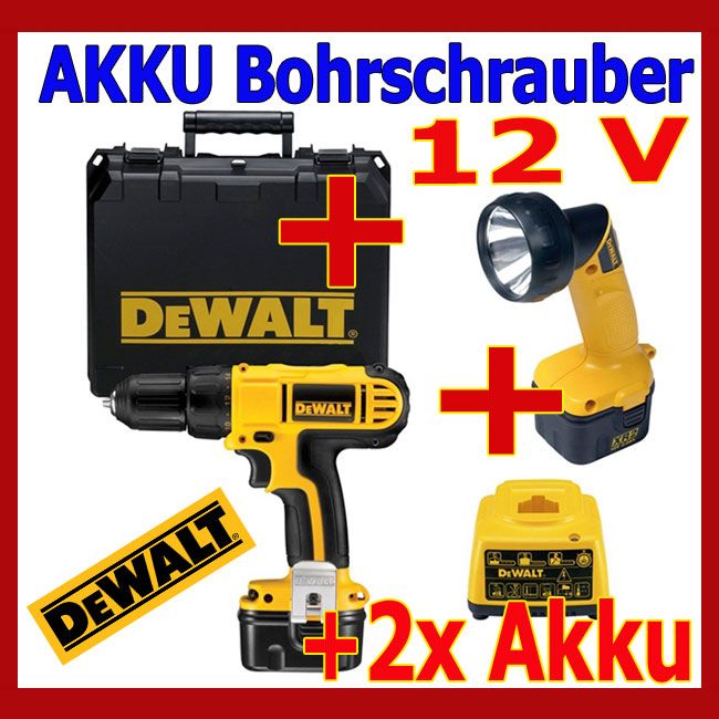 DEWALT DC 740 F2 AKKU BOHRSCHRAUBER KOFFER 12 V SCHRAUBER BOHRER