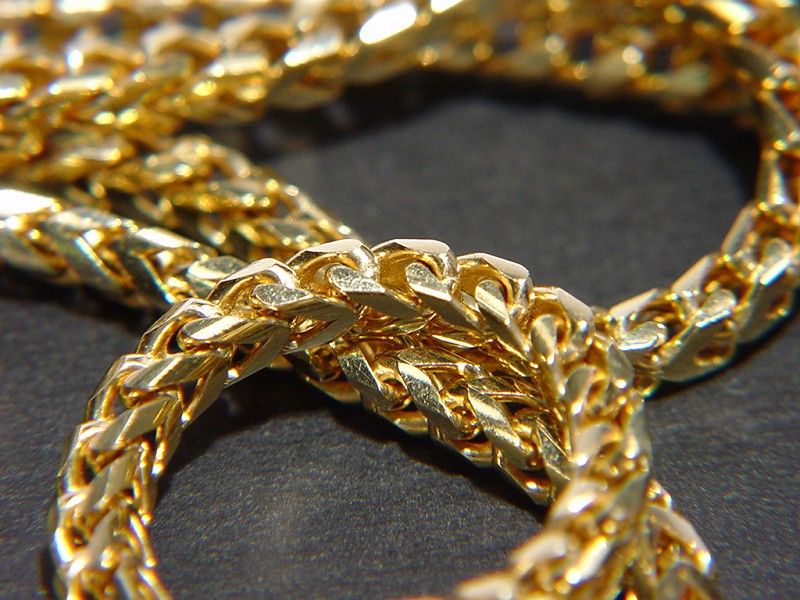 massive Goldkette im Zopfmuster aus massiv Gold 750