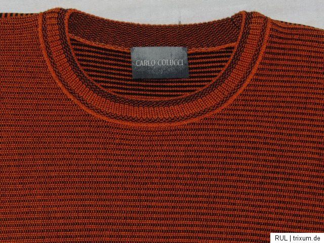 CARLO COLUCCI Pullover Gr.54 orange schwarz