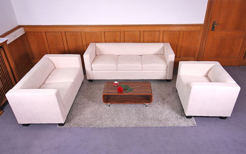 Sofagarnitur Couchgarnitur Loungesofa M65, Leder, Mikrofaser