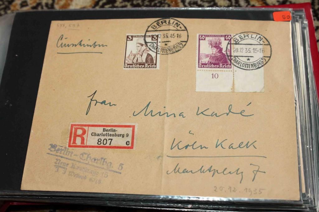 Drittes Reich Kleiner Belege Posten 80 Stück im Album mit Besetzung