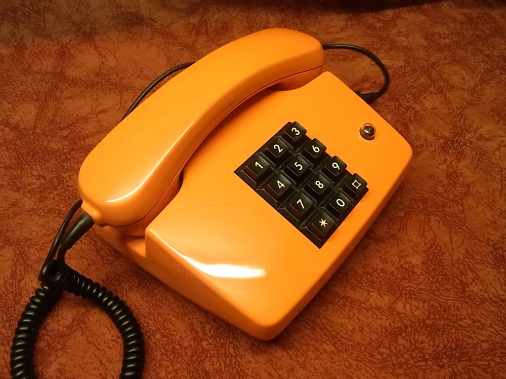 altes antik Telefon FeTAp 755 1 orange selten Telephone Fernsprecher