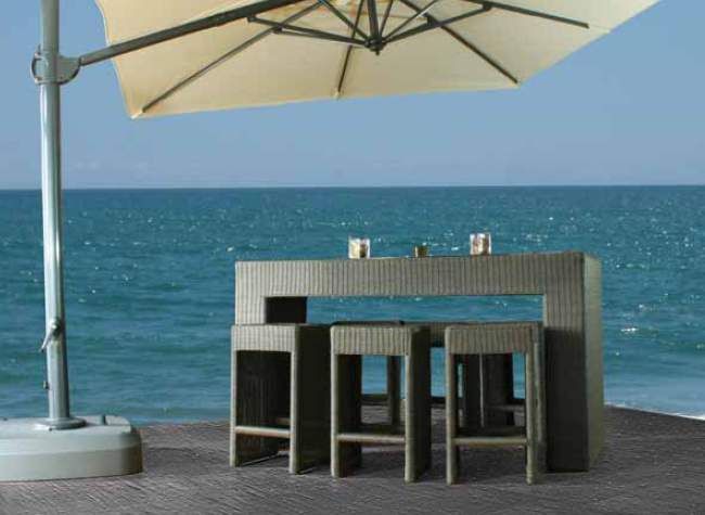 Diamond Garden Bardolino Polyrattan Bar Barhocker Barset Bartisch