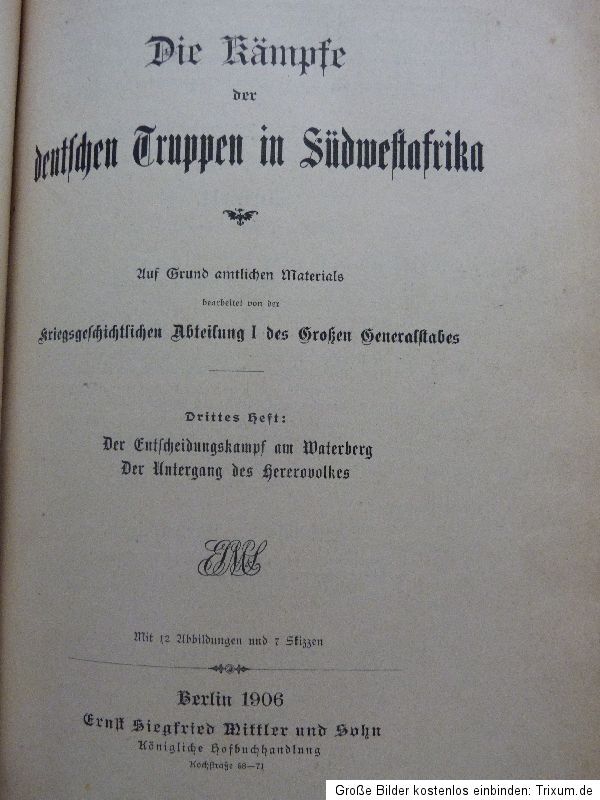 Deutsche Truppen Südwestafrika Hereros Ledereinband E. S. Wittler