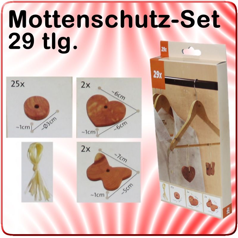 Mottenschutz Set 29 tlg. Mottenkugeln aus Zedernholz