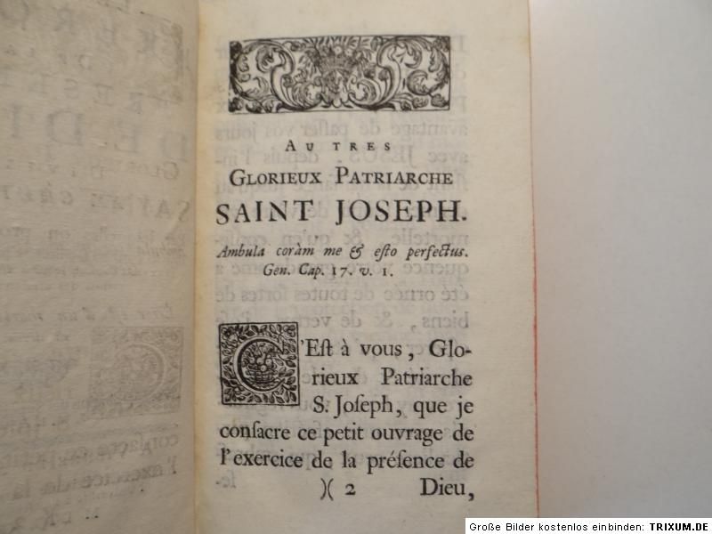 Le St. Exercice de la Presence de Dieu PRACHT RAR 1736