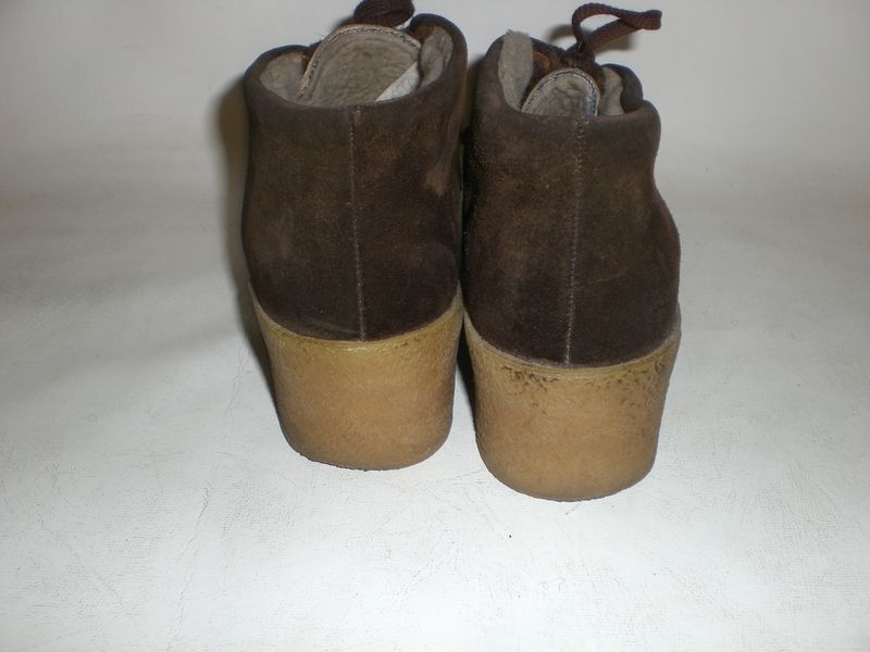 Sioux 70er Fell Granny Hippie Schnürschuhe Vintage 39 Leder 70s