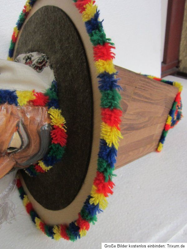 Klötzler Brauchtumsmaske, Holz Maske Perchten, Larve Fasnacht