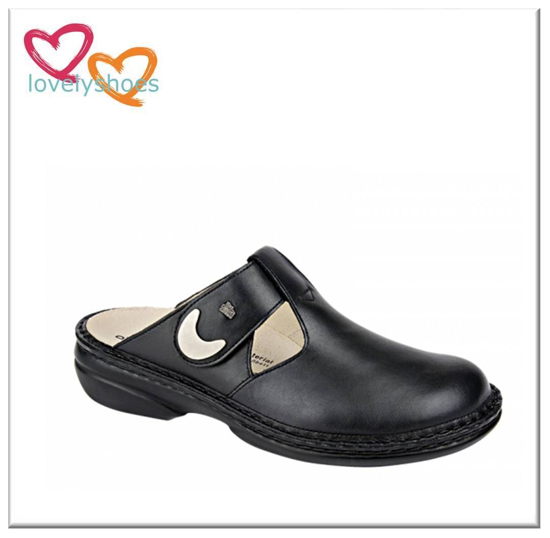 Finn Comfort BELEM Clogs Schwarz NappaSeda Leder   Neu 