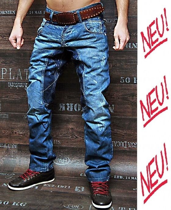 CIPO & BAXX HERREN JEANSHOSE DESTROYED PATCHWROK BLAU CLUBWEAR C786