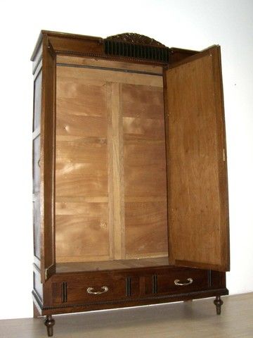 ART DECO Kleiderschrank Dielenschrank Schrank Garderobe Eiche