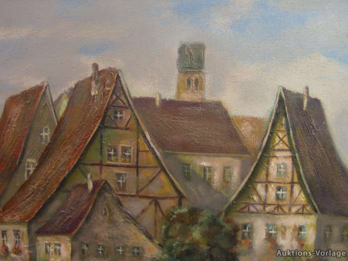 KARL GATERMANN *1909 °ALTSTADT ANSICHT VON ULM° ÖL