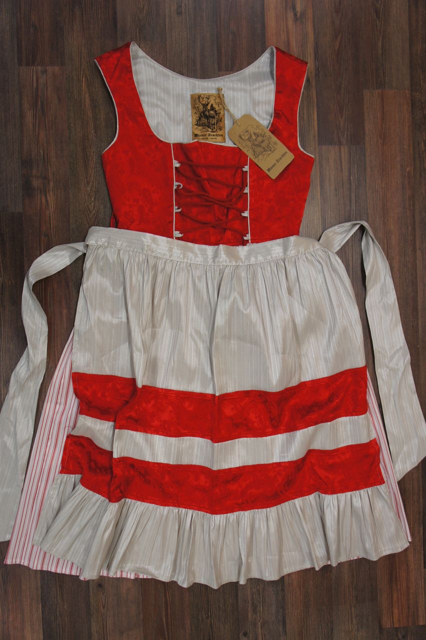 Neu Marken Ware Luxus German Trachten Mode Dirndl Rot Gr38