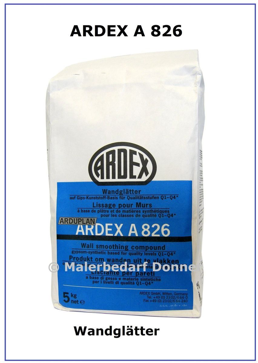 Ardex A 826 Arduplan Spachtelmasse 5kg 1kg=2,56€