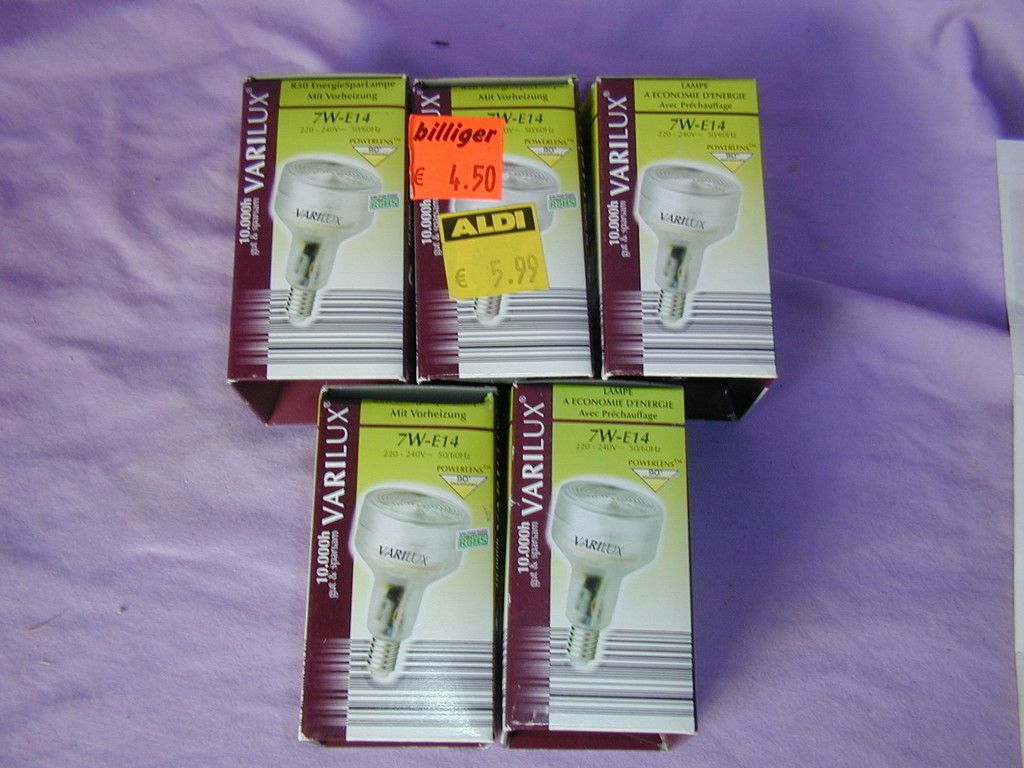 Energiesparlampe Varilux (Megaman) E14 7W 827 Reflektorlampe R50 neu