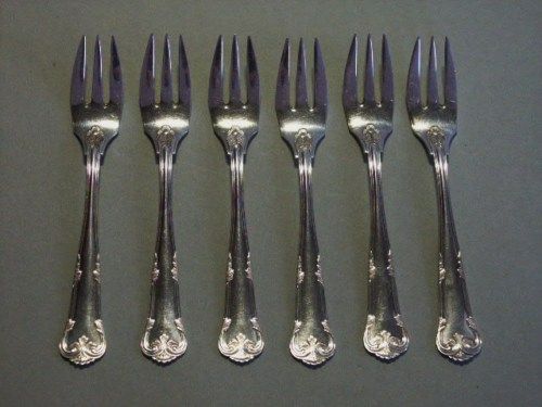 COHR KUCHENGABELN 830 SILBER DENMARK SILVER CAKE FORKS