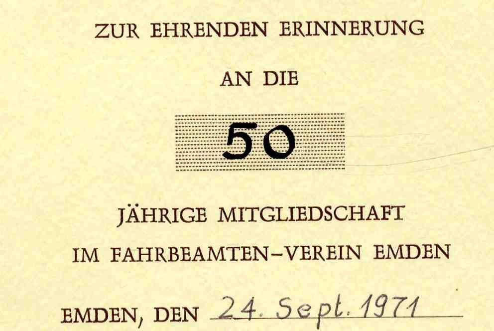 Urkundennachlass Ehrenurkunde 40 Jahre Ruhestandsurkunde Bundesbahn