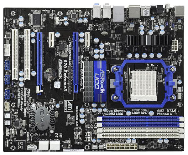 Mainboard ATX ASROCK 870 Extreme3 (R2.0) AM3 SATA3/DDR3/USB3/FireWire