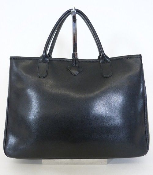 LONGCHAMP LEDER HENKELTASCHE TASCHE schwarz   KLASSISCH LUXUS PUR