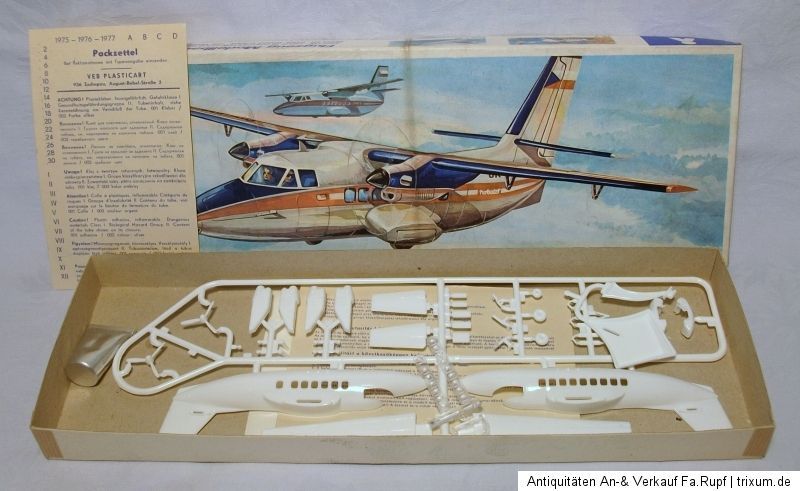 DDR Flugzeug Modellbaukasten Turbolet L410 Plasticart Zschopau OVP