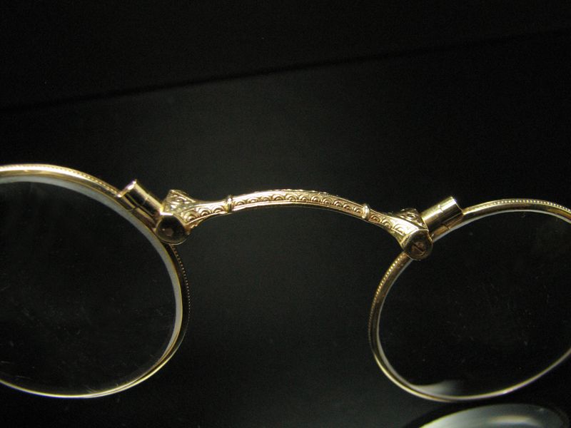 Antike klappbare Brille Lorgnon, Gestell in 14kt Gold