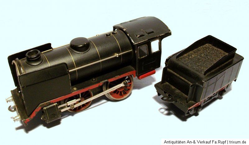 Uralt Märklin Uhrwerk Dampflok R 910 mit Tender um 1930 original