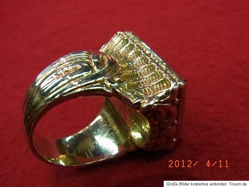 Kardinalsring Adelsring Siegelring Gold Schmiedekunst original18. Jh