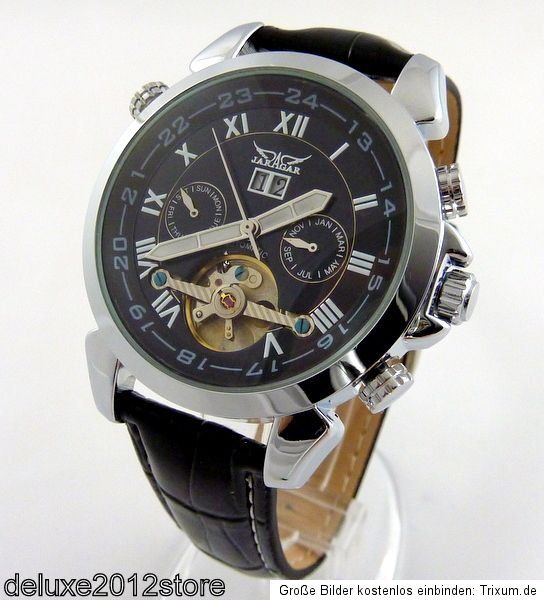 HERRENUHR AUTOMATIK ARMBANDUHR HERRENARMBANDUHR LEDER ARMBAND OFFENE