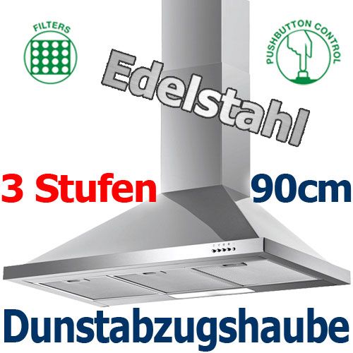 BAUMATIC DESIGN DUNSTABZUGSHAUBE F90 2SS EU EDELSTAHL ABZUGSHAUBE