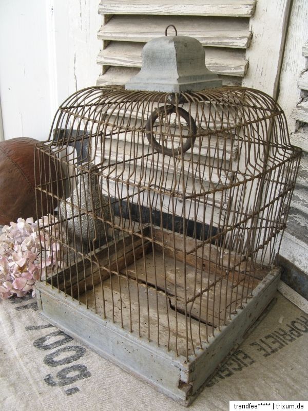 FRANKREICH Antik VOGELKÄFIG Voliere BIRDCAGE Shabby Chic FRANSKE DEKO