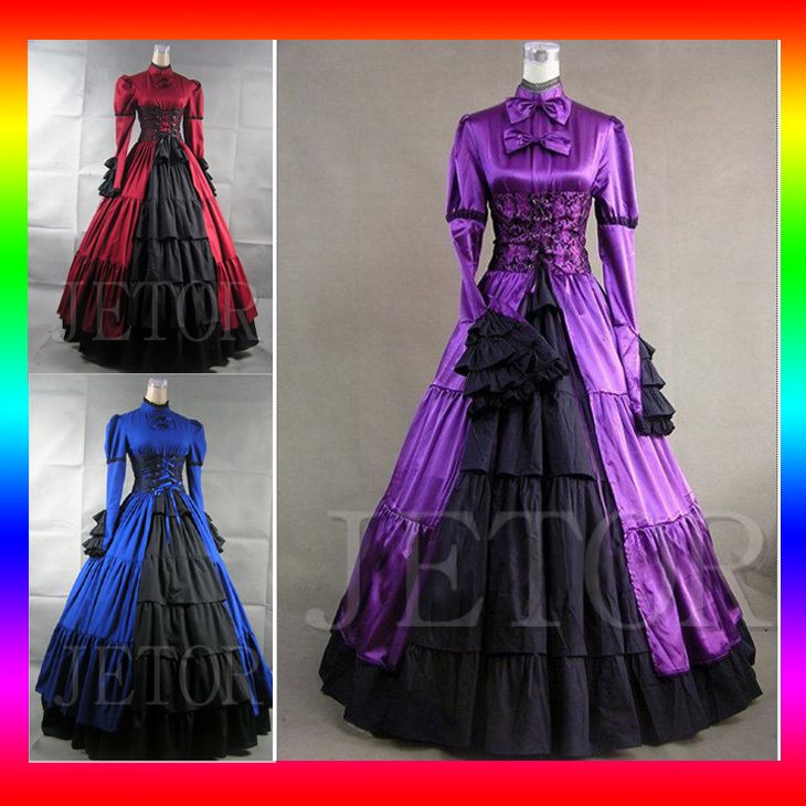 Sissikleid Karnevals Kostüme Lang Hochzeitskleid Westernkleid Gothik