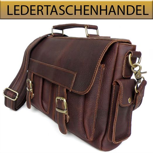 Herrentasche Leder Aktenkoffer Aktentasche Messenger Tasche