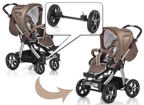 Hartan Quadsystem Quad Radsystem silber für Topline S Kinderwagen NEU