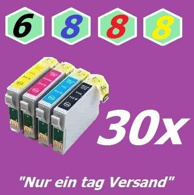 30x Tinten patronen f Epson stylus SX438W SX525WD BX935FWD BX535WD