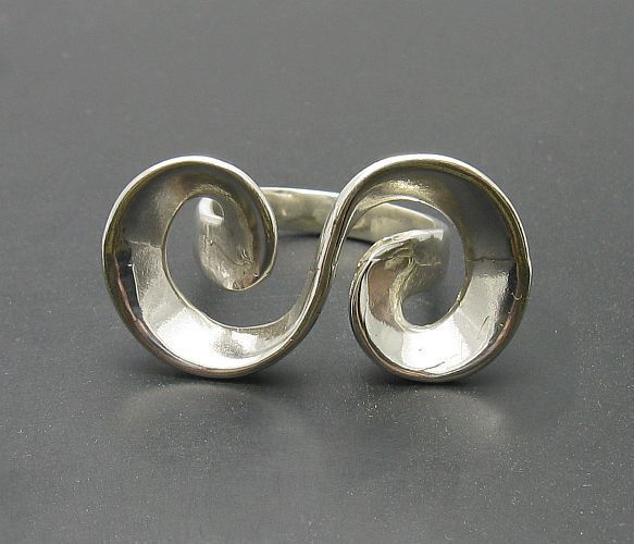 925 SILBER RING SPIRALE HANDARBEIT