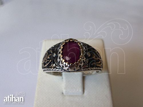 RING WITH OTTOMAN TUGHRA & COAT OF ARMS 925 STERLING SILVER