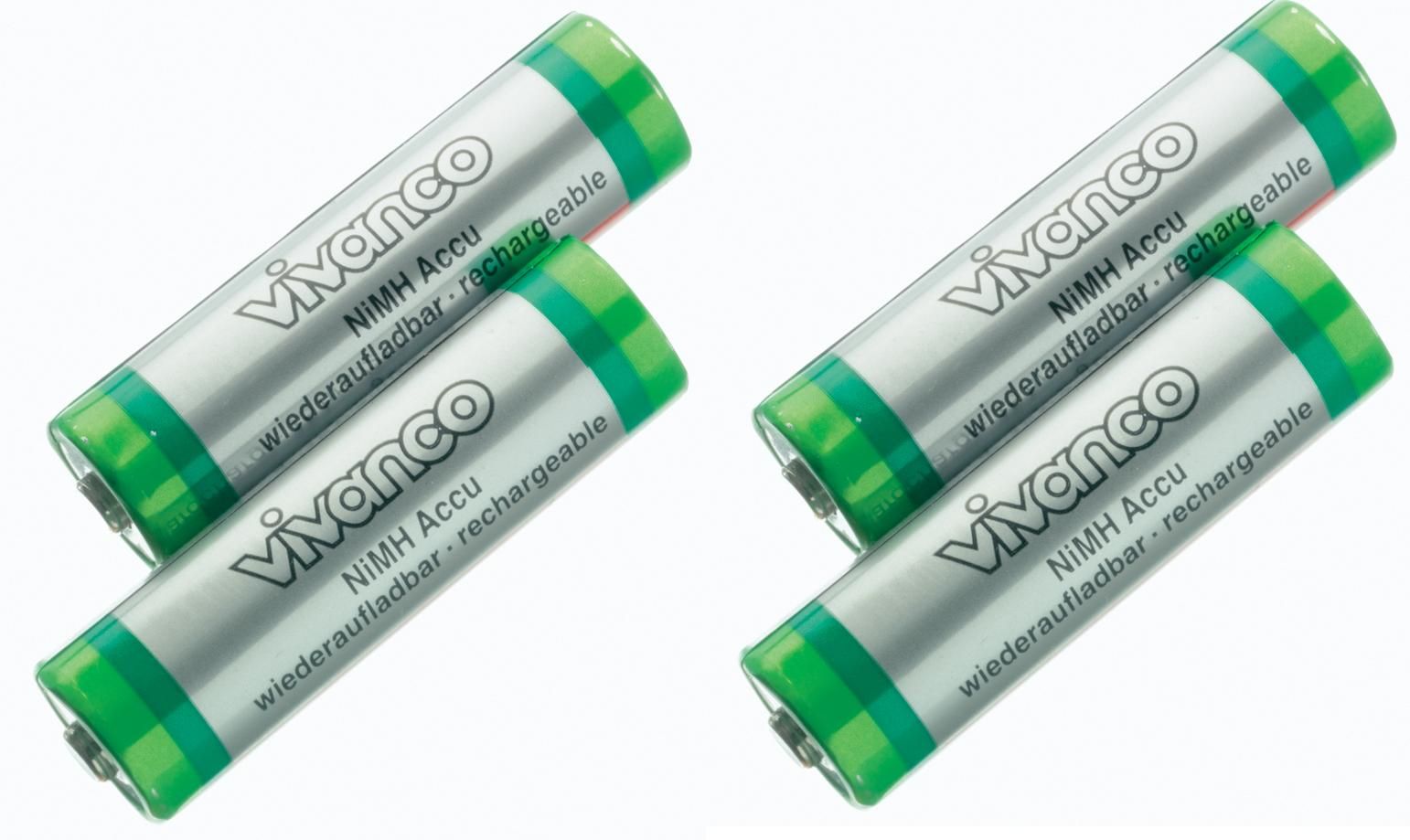 Vivanco PACK 4x AA Akku Batterie wiederaufladbar NiMH 2100 mAh