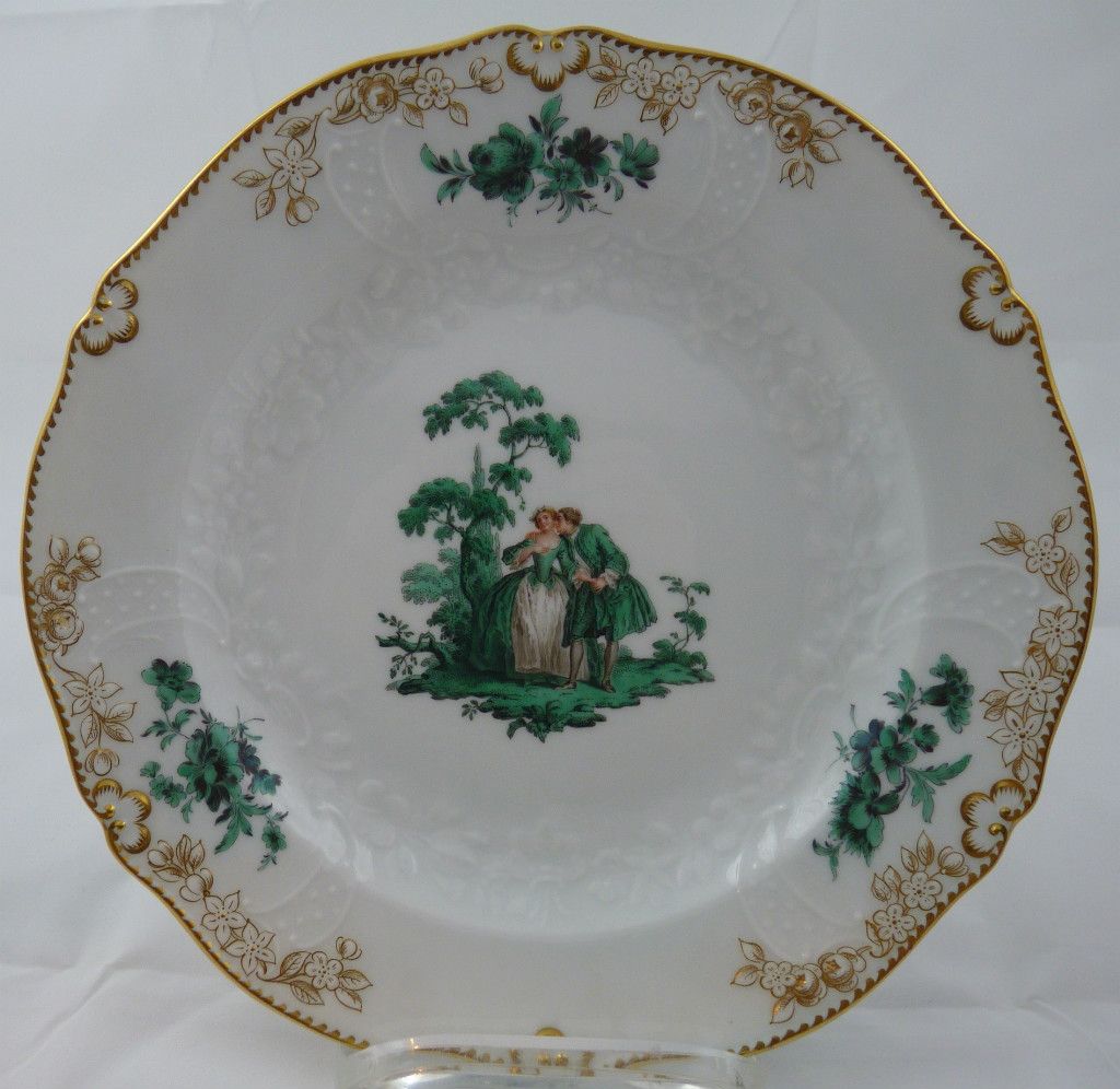 NP 2.957, € SpeiseTeller ø24,4cm Paar = 2 Figuren Watteau Meissen