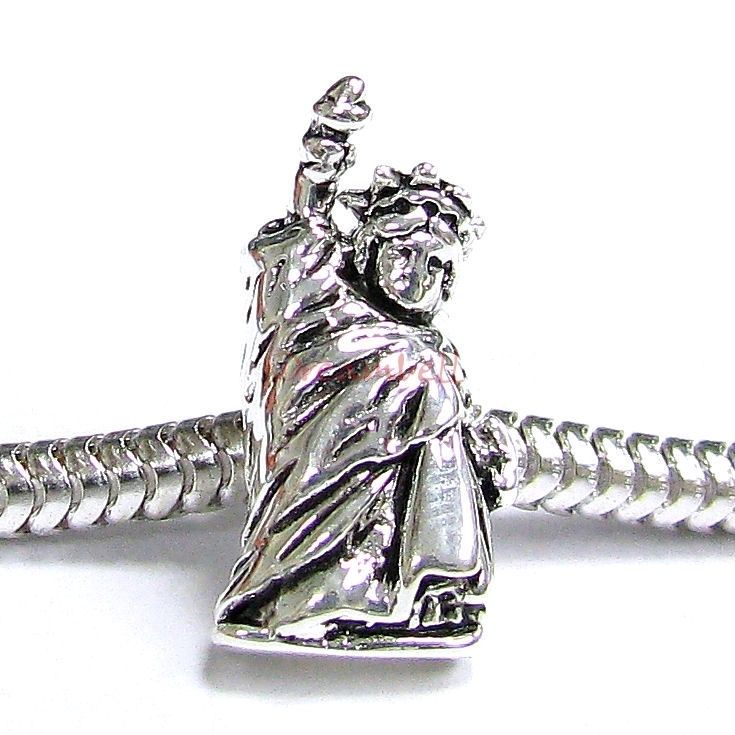 Sterling Silver Statue Of Liberty Bead For European Charm Bracelets