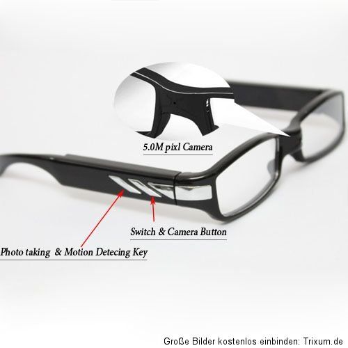 2013 Professionell HD Kamerabrille Spion Brille Kamera 8 GB 1080p