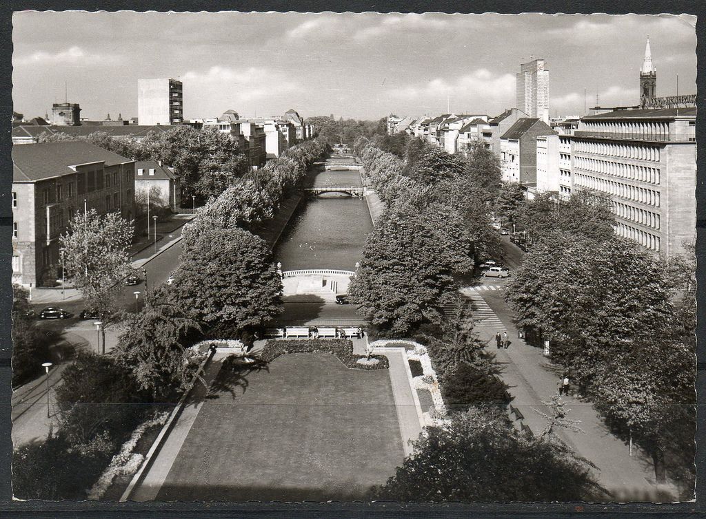 AK Pk Düsseldorf Königsallee Sonderstempel 1960 Autos