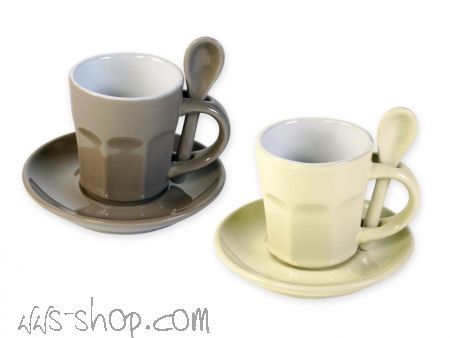 Kaffee Tassen Set braun/creme