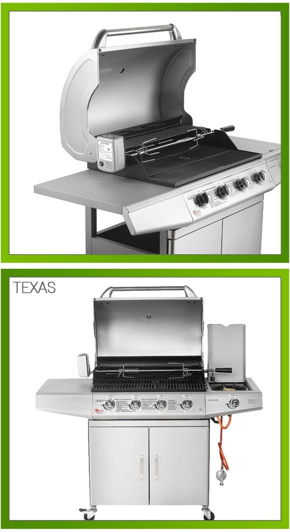 BBQ Gas Grill Texas 4 + 1 Brenner Gasgrill Edelstahl Barbecue