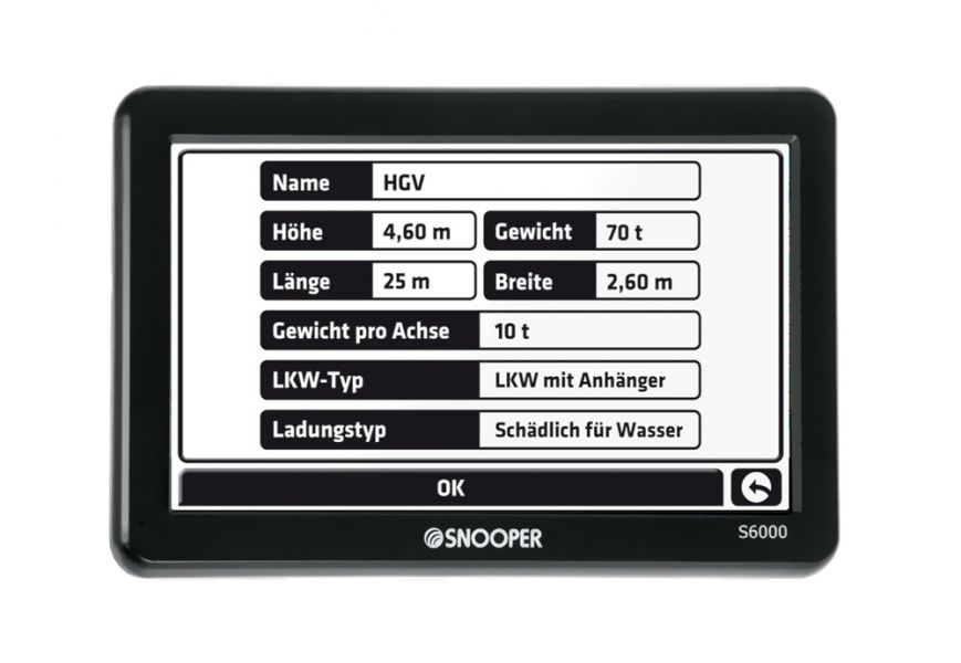 Snooper S6000 Truckmate LKW / Truck GPS Navigation