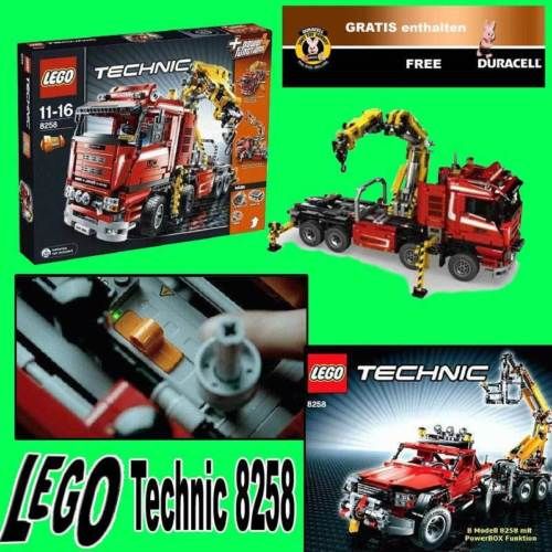 LEGO 8258 TECHNIC CRANE TRUCK WRECKER +GRATIS DURACEL