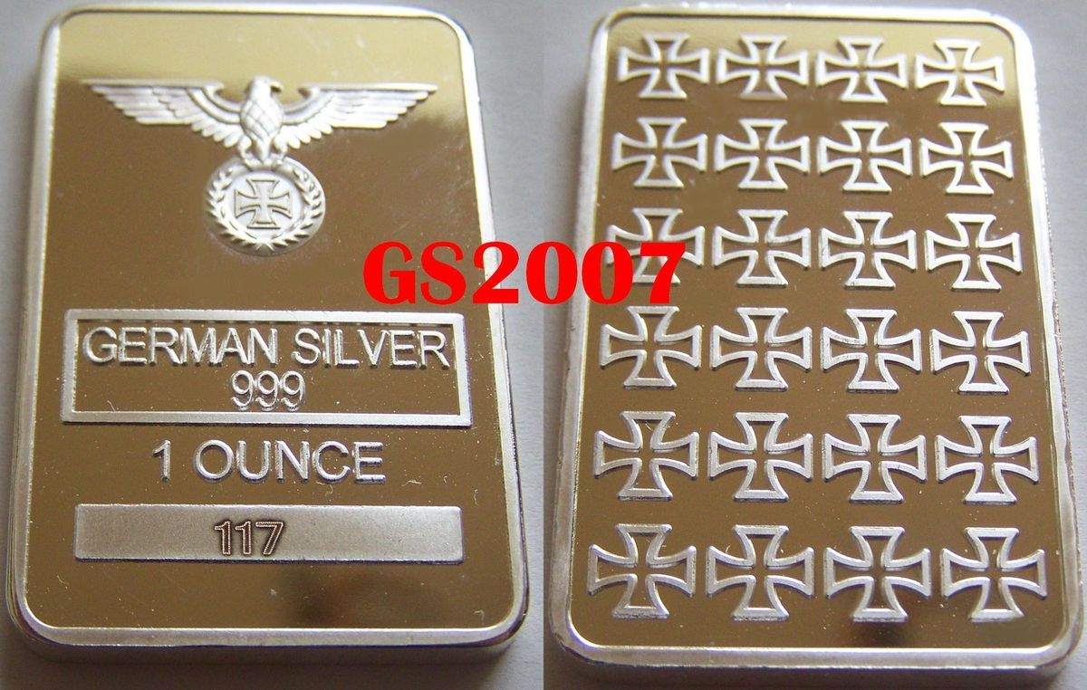 UNZE EISERNES KREUZ RADLER SILBERBARREN SILBERMUNZE 999 GERMAN SILBER